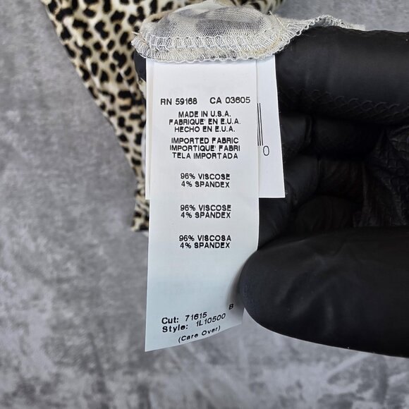 Karen Kane Dress Womens Small Animal Print Safari Cascade Wrap Cheetah 3/4 - Picture 10 of 12
